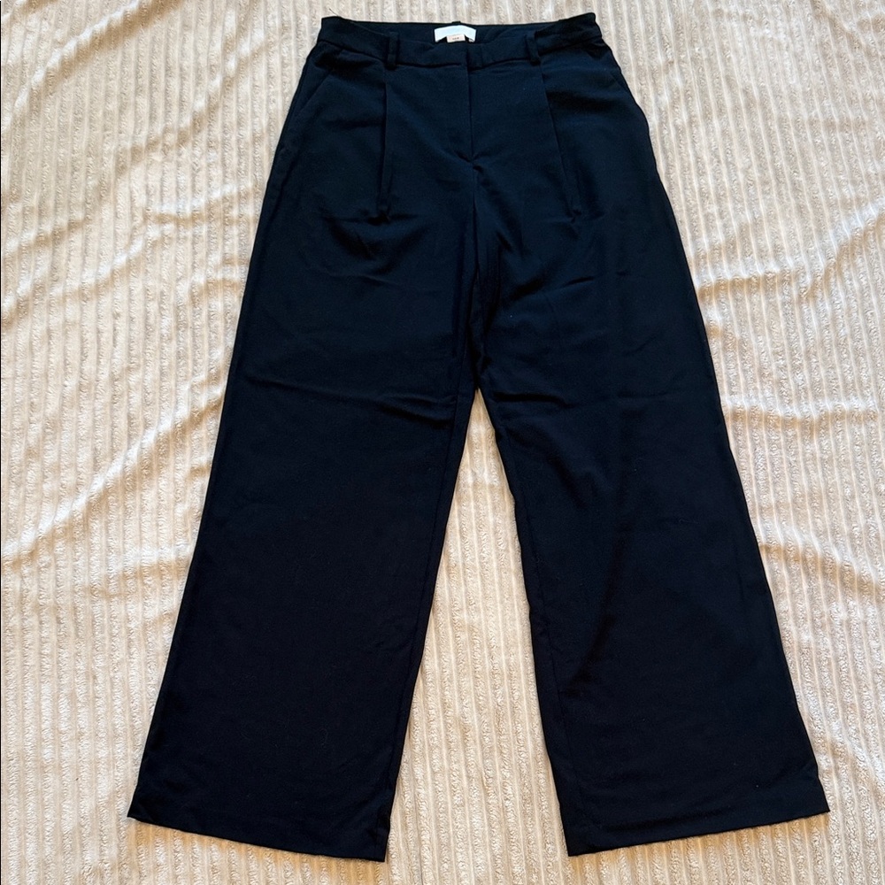 H&M Black Wide-Leg Trousers